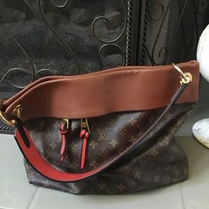 Louis Vuitton Tuileries Hobo with Red Accent on Strap